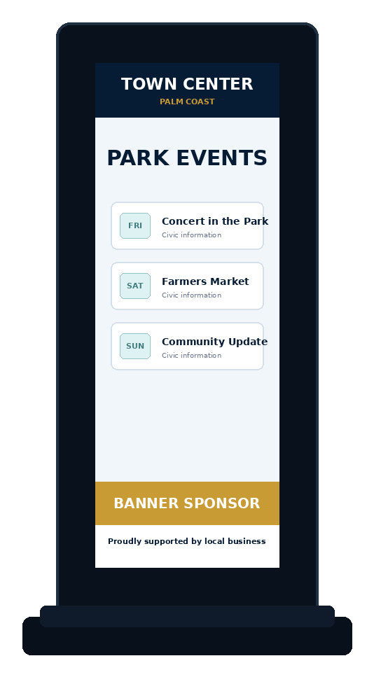 Banner sponsor with civic content example