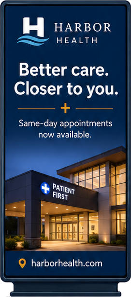 Healthcare premium full-screen sponsor ad concept